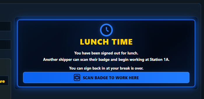 Actual PakSure station message settings screen